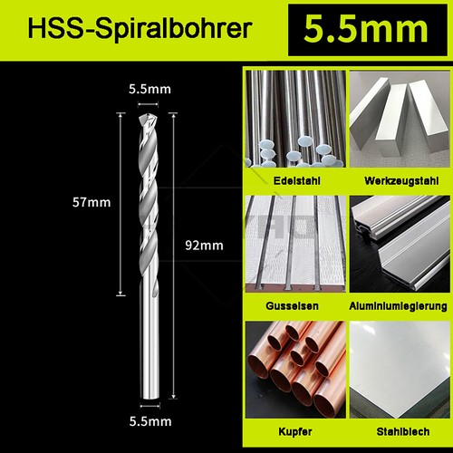 HSS Spiralbohrer Ø 1-14 mm Metallbohrer Stahlbohrer Spiralbohrer geschliffen - Bild 22 von 40