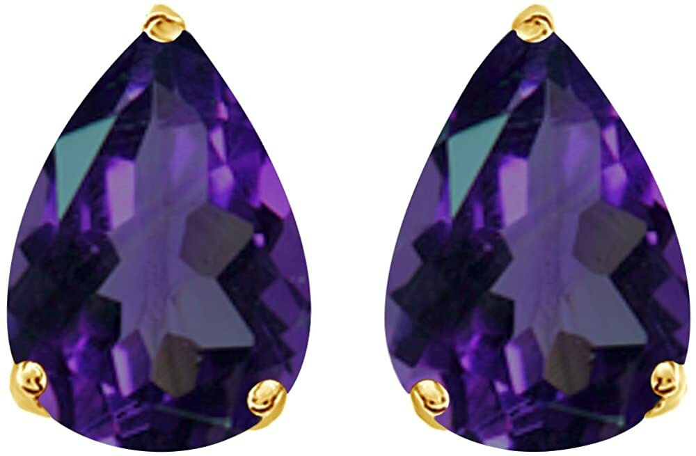 Simulated Gemstone Stud Earrings in 14K Gold-Plated Sterling Silver Push Backs-image