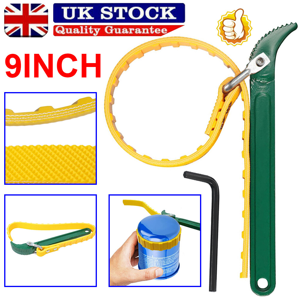 Adjustable Oil Fuel Filter Removal Strap Wrench Tool Belt 9inch Heavy