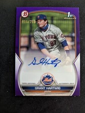 2023 Bowman Paper Prospect Purple Border 132/250 Grant Hartwig #PPA-GH Auto