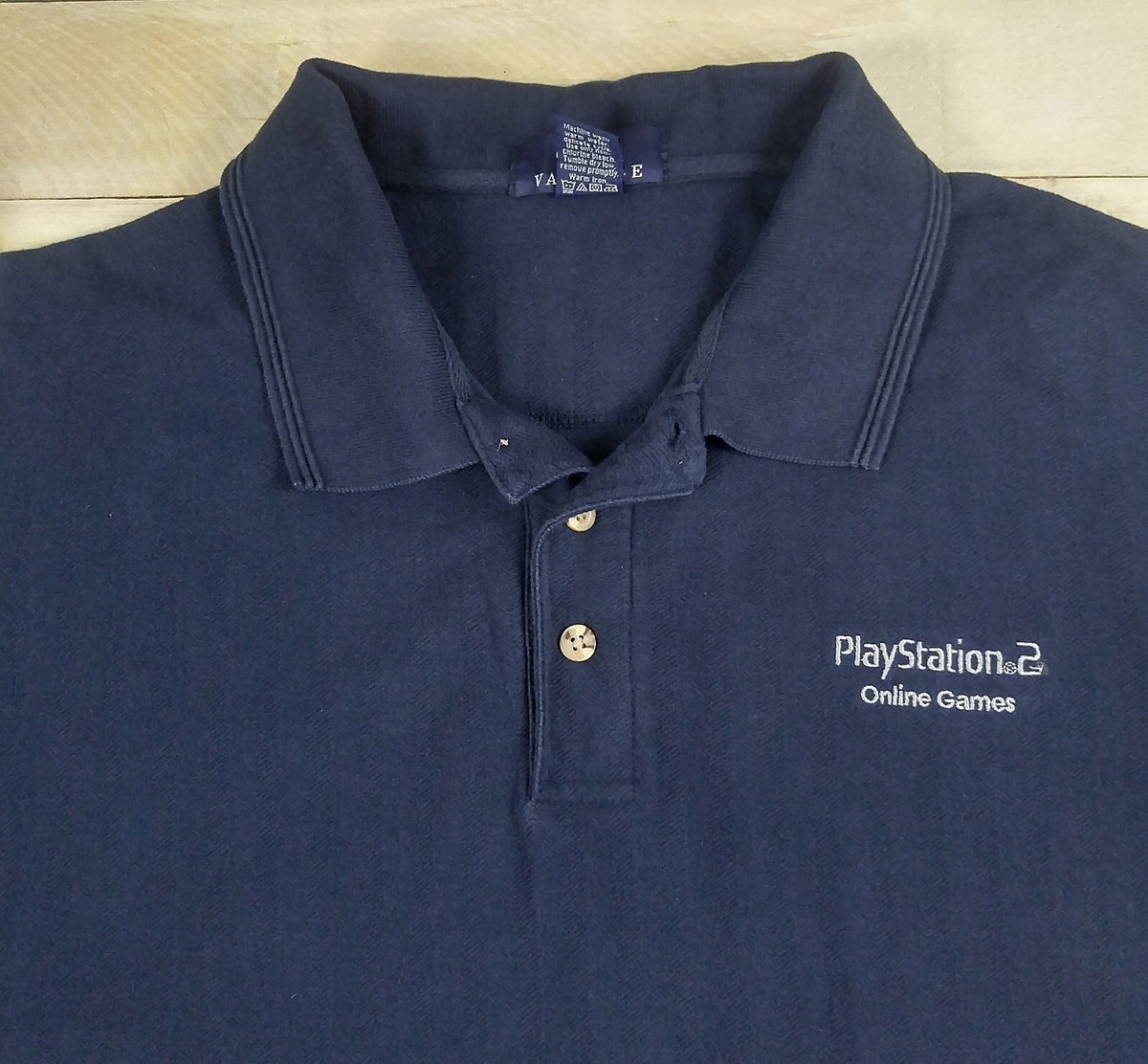 Vintage PLAYSTATION 2 PS2 Online Games Short Sleeve Blue Polo