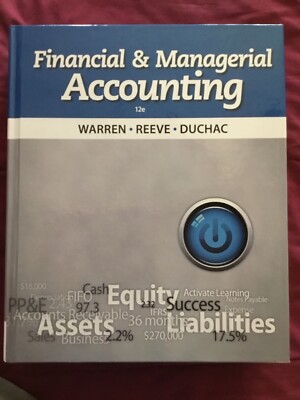 Financial & Managerial Accounting Textbook South-Western Cengage Learning 2014