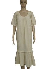 Urban Outfitters Balloon Short Sleeve Ruffle Summer Beige Maxi Dress New Large L