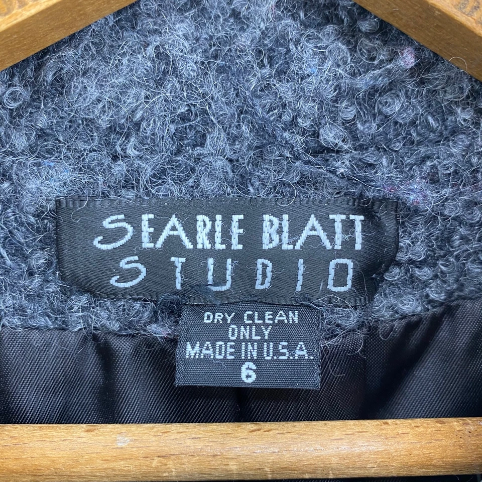 Abrigo Chaqueta de Lana Searle Blatt Studio Gris Nubby Boucle Abotonada Para Mujer Talla 6 Foto 4 de 4