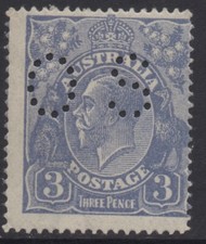 AUSTRALIA 1924 3d DULL-ULTRAMARINE KGV STAMP MNH PERF.