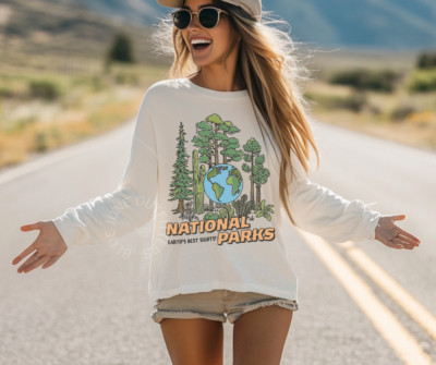 UNISEX RETRO NATIONAL PARKS LONG SLEEVE TEE | PARKS OVER PROTIFTS | PARKS TEE