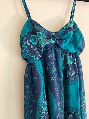 Free People Eternal Spring Blue Floral Babydoll Mini Dress Small | eBay