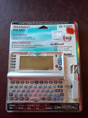 Sharp Wizard OZ730 Silver Hand Held Portable Electronic Organizer New Sealed NOS