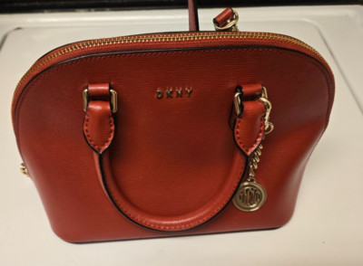 DKNY Bryant Dome Satchel with Convertible Strap Bag Women's  Red