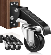 Workbench Casters Kit 700Lbs, 4 Heavy Duty Retractable Casters Side Mounted Adju