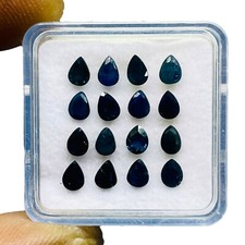 16 Pcs Natural Blue Sapphire Rich Color 4-4.5mm Pear Cut Loose Gemstones Lot