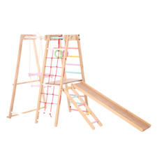 Indoor Jungle Gym for Toddlers Indoor Playground 6-in-1 Multicolor WALL