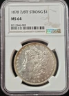 1878 7/8TF STRONG Morgan Dollar MS-64 NGC VIDEO