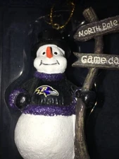 The Memory Company BALTIMORE RAVENS NFL Snowman with Sign Ornament new LAST ONE