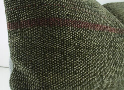 Decorative Turkish Kilim Lumbar Pillow Cover 16x23 Brown Red Kilim Sofa Cushion - Picture 6 of 9