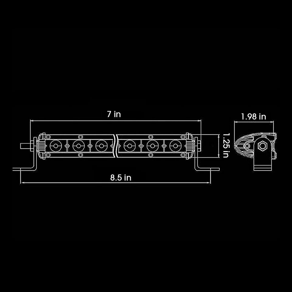 Barra de luz LED amarilla delgada de 7" 18 W 2 piezas punto de una fila antiniebla conducción coche camión lámpara Foto 4 de 4