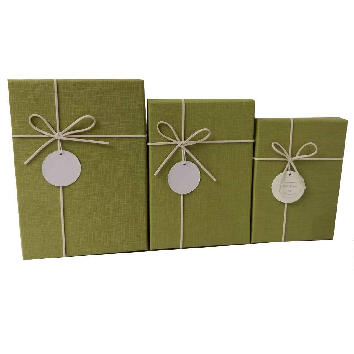Set 3 Pcs Caja Regalo Rectangular Verde Accesorios Favores Ideas de Regalo
