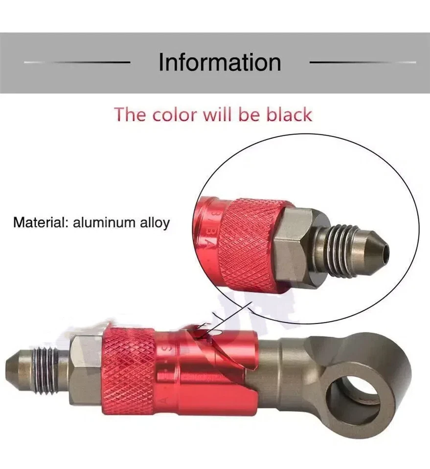 Adaptador de montaje negro de acoplamiento de línea de freno seco de liberación rápida CNC de aluminio 3 AN Foto 2 de 4