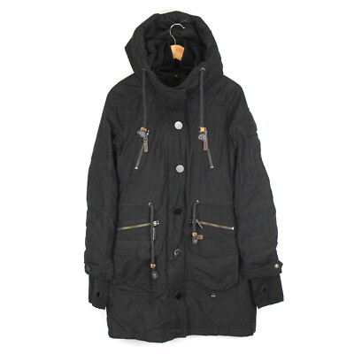 KHUJO CAMILLA Damen Jacke mit Kapuze Größe M isoliert schwarz Polyester Reißv...