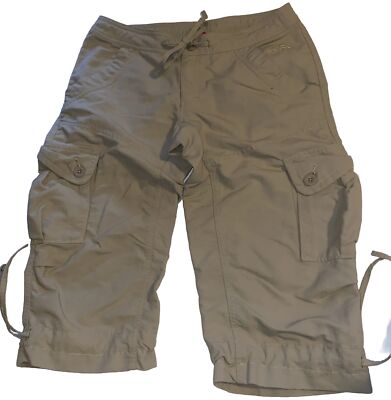 North Face Sz 6 Horizon Utility Capri Dune Beige Hiking Camping Pants Pockets