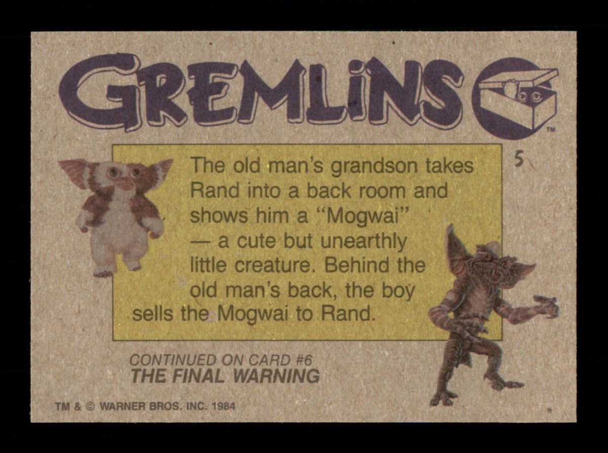 1984 TOPPS GREMLINS CARDS & STICKERS / SEE DROP DOWN MENU 4 card u