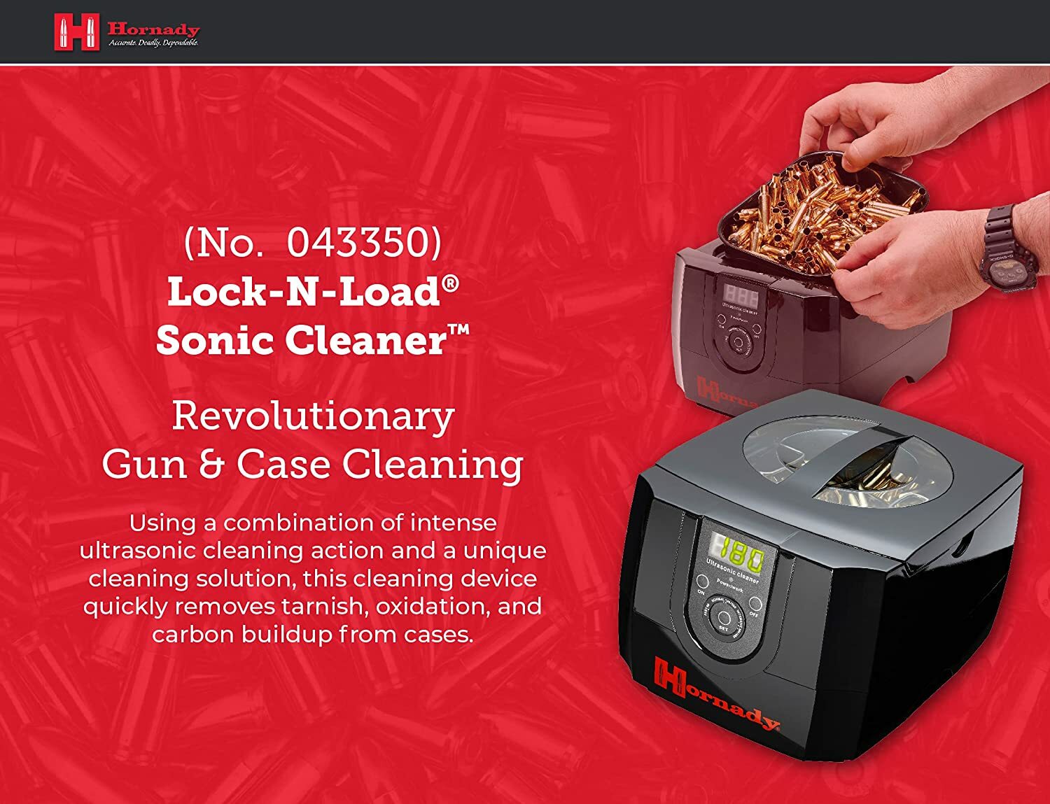 Hornady LOCKNLOAD Ultrasonic Case Cleaner, 1 Quart Tank, 110 VOLT