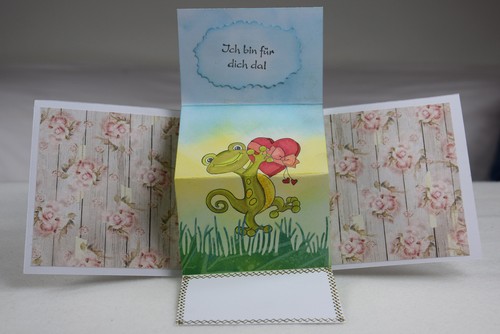 Ausgefallene 3D Karte,Handarbeit, Glückwunschkarte, Gecko, Herz, Liebe - Bild 1 von 3