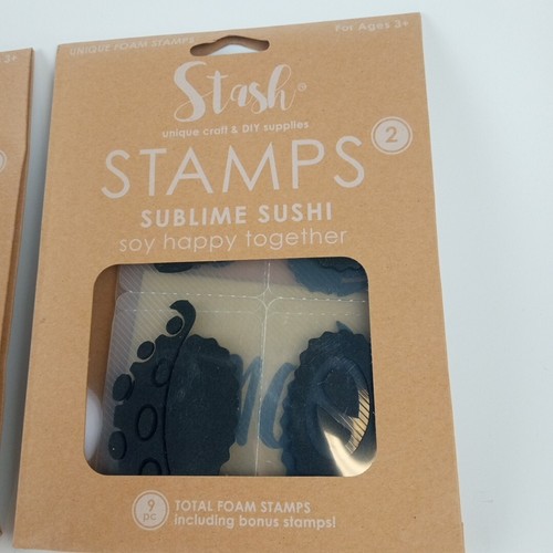 Stash Unique Foam Stamps Lot of 2 - Expressive Emoji and Sublime Sushi NEW - Picture 3 of 5