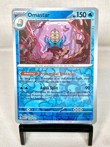 Omastar Reverse Foil Card Pokemon Card - Scarlet & Violet 151 Set, English, NM Omastar 139/165 Reverse Holo Omastar Reverse Foil Card Pokemon Card - Scarlet & Violet 151 Set, English, NM Omastar 139/165 Reverse Holo