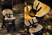 RELUGAN Lammfelleinlage für Kinderwagen, Buggy echtes Lammfell 40x70 cm 