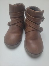 NEW Girl's Wonder Nation Sweater Knit Strappy Fashion Buckle Boot Sz 7 Chestnut