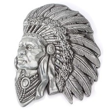 Indian Warrior Men's Belt Buckle Western Cowboy Native American IW-09-S 