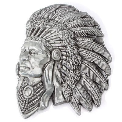 Indian Warrior Men's Belt Buckle Western Cowboy Native American (IW-09-S)