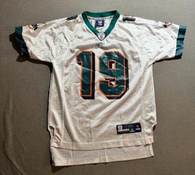 Miami Dolphins Marshall #19 Reebok Jersey Boys Medium White Short Sleeve.