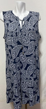 NWT Michael Kors Women Dress XL Navy Blue White Floral Paisley New NWT