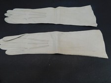  DESIGNER LADIES CREAM LEATHER DRESS GLOVES UNLINED SIZE 6.5