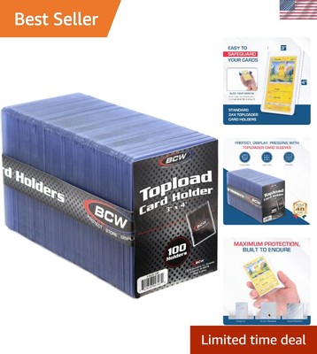100 Pack Standard 3x4 Toploader Card Holders - Protect Your Trading Cards