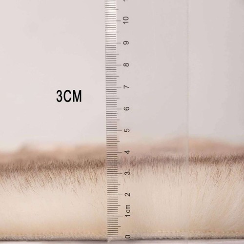 Faux Kunstfell Lammfellimitat Teppich flauschig, (170-180) x 60cm Weiß + Braun - Bild 4 von 6