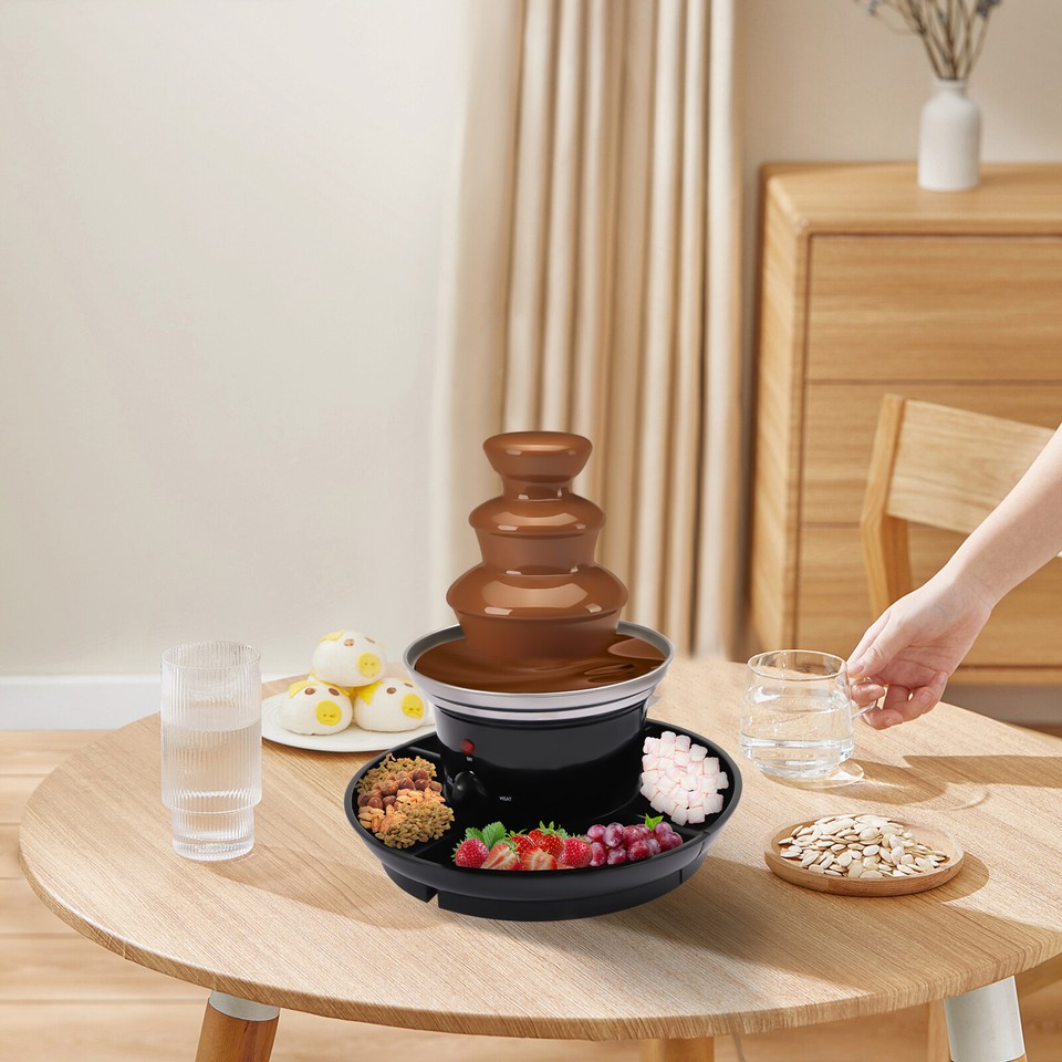 3 Tier Stainless Steel Luxury Cheese Cascading Fondue Chocolate