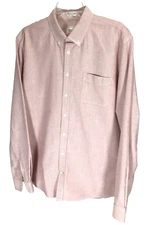 Frank & Oak Men's Shirt XL The Jasper Red Oxford Long Sleeve Button Down