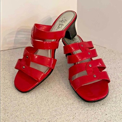 red dressy sandals