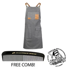 Adult Suavecito Shop Apron Black, Denim, Gray