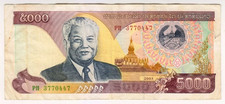 2003 Laos 5000 Kip 3770447 Paper Money Banknotes Currency