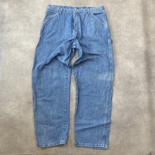 Wrangler Hero Jeans Uomo 38" Western Relaxed Denim Pantaloni, Blu