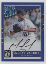 2017 Donruss Optic Rated Rookies Base Blue Prizm 56/75 German Marquez Auto 0c6