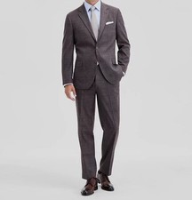 Nautica Men's Brown Plaid Modern-Fit Fall Jacket Pants 2-Piece Suit Size 38R 32W