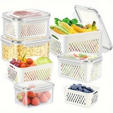 4Pcs Fridge Organiser Multipurpose Refrigerator Storage Box Fruit Vegetable UK