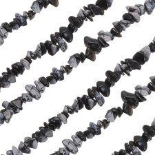 32 Inches 5-8mm Natural Alabaster Gemstone Strand Chips Dark Black 