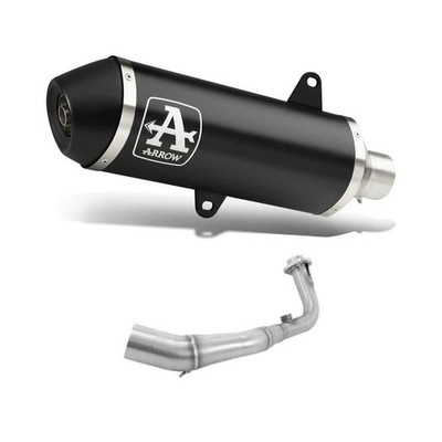 Set Schalldämpfer ARROW Urban Schwarz Gehäuseboden Dunkelheit für Kawasaki 125 J
