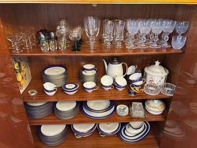 Eschenbach Bavaria Porzellan-Service 84 Teile 12 Personen Kobaltblau/Gold TOP